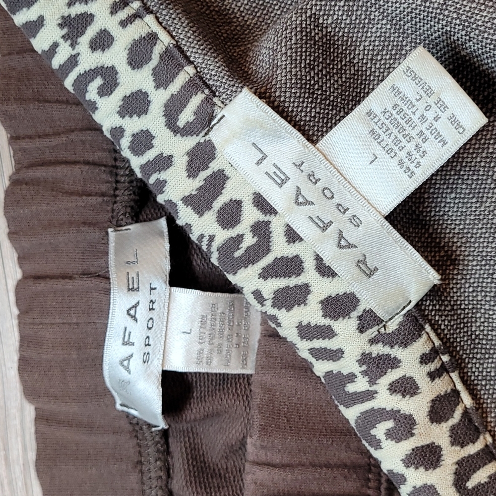 RAFAEL SPORT BROWN LEOPARD PRINT TWO PIECE JOGGING SUIT - Picture 16 of 16